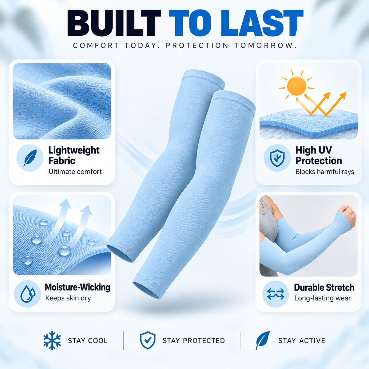 The Viral Cooling UV Shield Sports Arm Sleeves